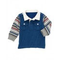 Camisa Polo M/L Rugby Azul c/ manga listradas - 2 anos - Gymboree