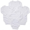 Kit 4 Pçs Body Branco Manga Longa - 3 Meses - Carter´s