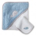 Kit de Toalhas com capuz e toalhinha By Wendy Bellissimo Azul