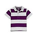 Camiseta Polo Listrada Roxa - 12 a 18 meses - OkiDokie