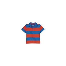 Camiseta Polo Listrada Vermelha  - 12 a 18 meses - OkiDokie