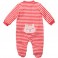 Pijama com pés Listrado Coral - 3 meses - Carter´s