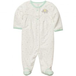 Pijama com pés Listrado Marfim - 6 meses - Carter´s Pijama com pés Listrado Marfim - 6 meses - Carter´s