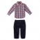 Conjunto 3 Pçs Calça Veludo,  Blusa e Camisa M/L - 12 Meses - Nautica