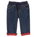 Calça Jeans com elástico na cintura e fita na barra - 3 a 6 meses - Gymboree 