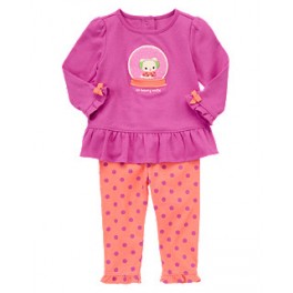 Conjunto 2 Pçs Blusa e calça Globo de neve - 3 a 6 meses - Gymboree