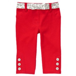 Calça Vermelha com cinto - 3 a 6 meses - Gymboree