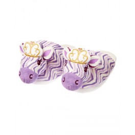 Pantufa Zebra com Tiara - 12 a 24 meses