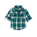 Camisa Xadrez M/L Verde - 6 a 12 meses