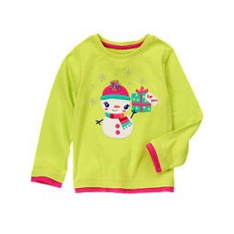 Camiseta M/L Boneco de Neve verde - 12 a 18 meses Camiseta M/L Boneco de Neve verde - 12 a 18 meses