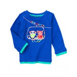 Camiseta M/L Azul Ski Aventura - Gymboree - 12 a 18 meses Camiseta M/L Azul Ski Aventura - Gymboree - 12 a 18 meses