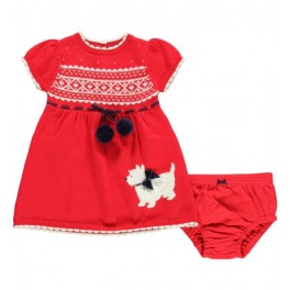 Vestido Vermelho Lã com calcinha - 18 Meses - Hartstrings Vestido Vermelho Lã com calcinha - 18 Meses - Hartstrings