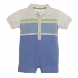 Macaquinho Polo Azul e Verde - 6 a 9 meses - Hartstrings