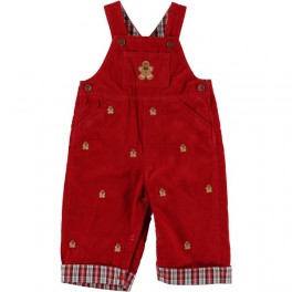 Jardineira Vermelha Bordada com barra Xadrez - 3 a 6 Meses - Hartstrings Jardineira Vermelha Bordada com barra Xadrez - 3 a 6 Meses - Hartstrings