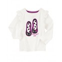 Camisa Manga Longa Purrfect Pair - Gymboree - 12 a 18 meses