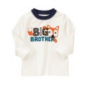 Camiseta M/L Branca Raposa Big Brother - 12 a 18 meses