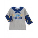 Camisa Manga Longa Capa Heroi - Gymboree - 6 a 12 Meses