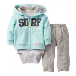 Conjunto 3 Pçs Surf com Capuz - Carter's - 12 Meses