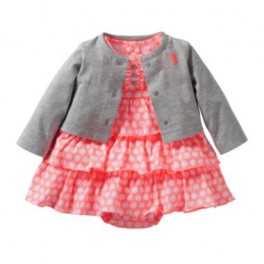 Conjunto 2 Pçs Vestido de bolinhas e Cardigan - Carter's - 24 meses Conjunto 2 Pçs Vestido de bolinhas e Cardigan - Carter's - 24 meses