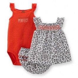 Conjunto 3 Pçs Body Regata e Vestido e Calcinha - 18 Meses