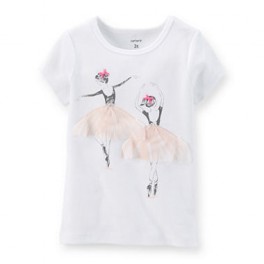 Camiseta Carter´s Bailarina Manga Curta - 2T