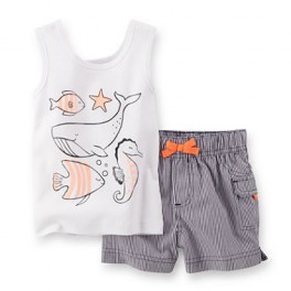 Conjunto Carter´s 2 Pçs Camiseta regata e Shorts - 12 Meses - Menina