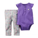 Conjunto Carter´s 2 Pçs - Body regata e Calça - Lilás - 9 Meses