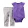 Conjunto Carter´s 2 Pçs - Body regata e Calça - Lilás - 9 Meses