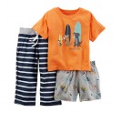 Conjunto Carter´s 3 Pçs - Shorts, Camiseta e Calça - Menino - Surf Dog - 24 meses
