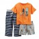 Conjunto Carter´s 3 Pçs - Shorts, Camiseta e Calça - Menino - Surf Dog - 24 meses