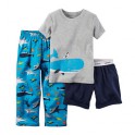 Conjunto Carter´s 3 Pçs - Shorts, Camiseta e Calça - Menino - Baleia Azul - 24 meses