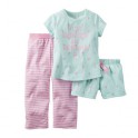 Conjunto Carter´s 3 Pçs - Camiseta Calça e Shorts - 2T