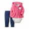 Conjunto Carter´s 3 Pçs - Body, Cardigan e Calça - 18 Meses 