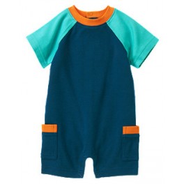 Macacão curto azul marinho - 0 a 3 meses - Gymboree