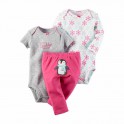 Conjunto Carter´s 3 Pçs - Body M/L, Body M/C, Calça - 18 Meses