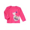 Camiseta M/L Rosa Coração - 6 a 12 meses - Gymboree